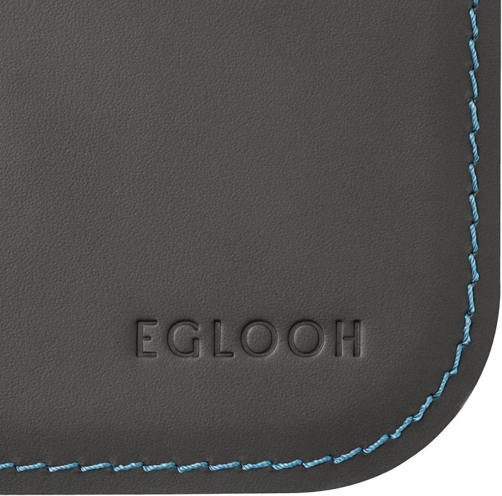 eglooh - Herms Deluxe - Mauspad aus Leder Anthrazit Grau cm 25x20 - Mousepad für Schreibtisch und Bü