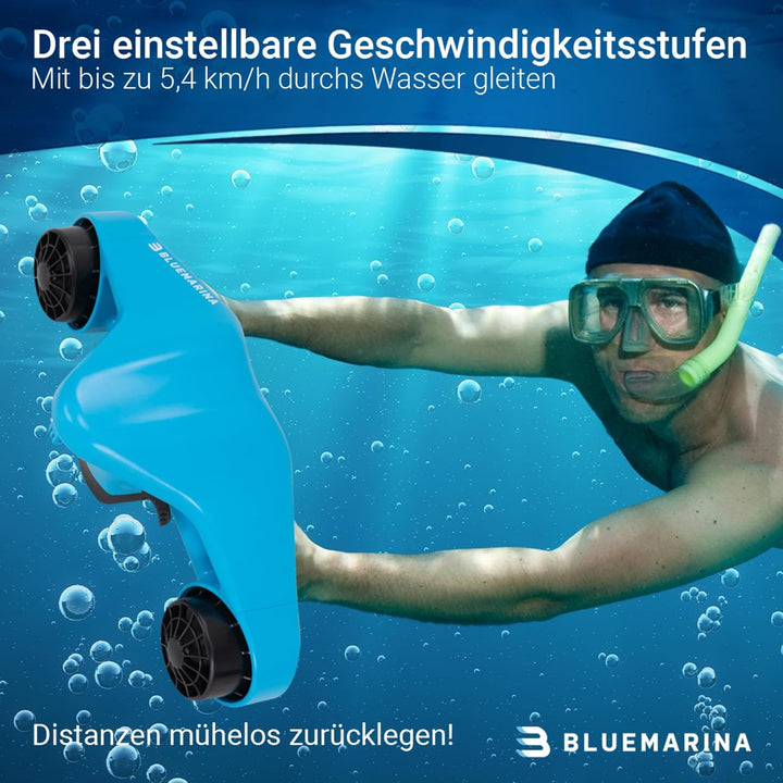 Bluemarina Tauchscooter Orca | Seascooter - 2 x 500 Watt Motoren - 3 Geschwindigkeiten - Topspeed 5.