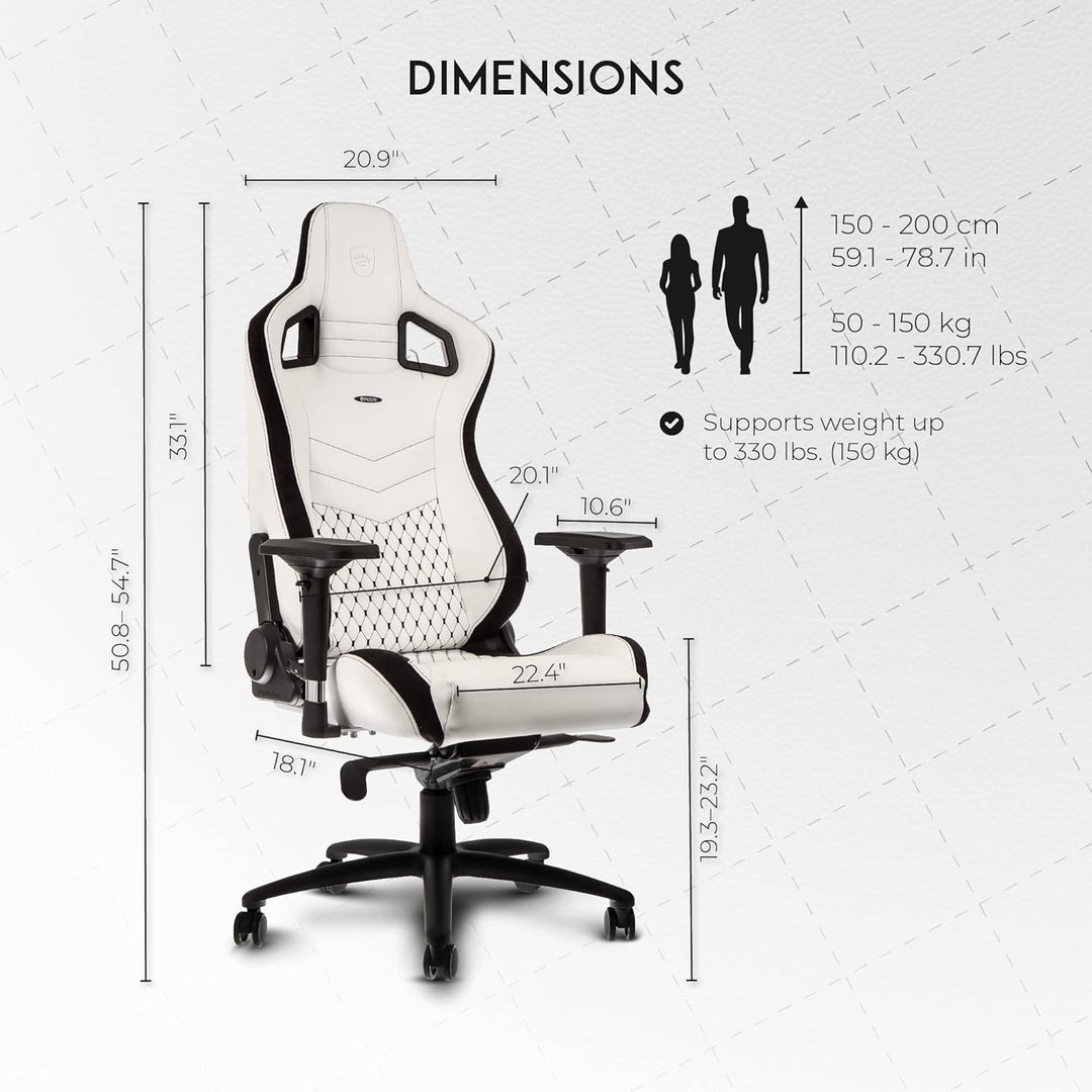 noblechairs Epic Gaming Stuhl - Bürostuhl - Schreibtischstuhl - PU-Kunstleder - Inklusive Kissen - W
