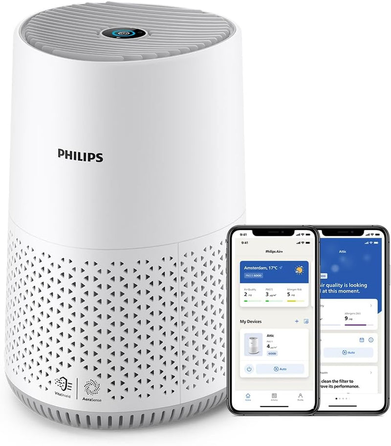 Philips Luftreiniger 600-Serie, energieeffizient mit Smart Sensor, Für Allergiker, HEPA-Filter entfe