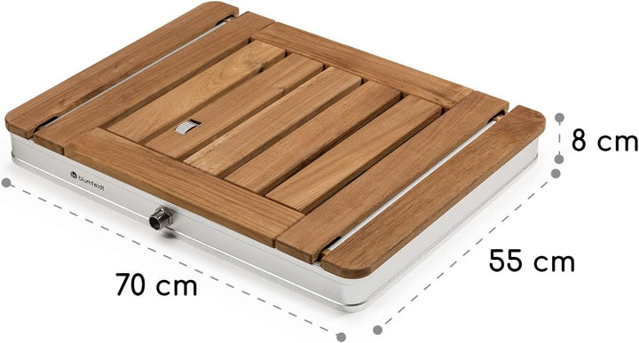blumfeldt Cool Breeze - Gartendusche, Campingdusche, WPC, Aluminium, Holzoptik, Tragegriff, Gartendu