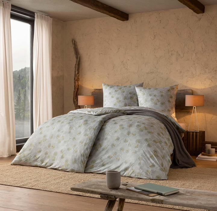 ESTELLA Mako Interlock Jersey Bettwäsche Rebecca Khaki 1 Bettbezug 155 x 220 cm + 1 Kissenbezug 80 x
