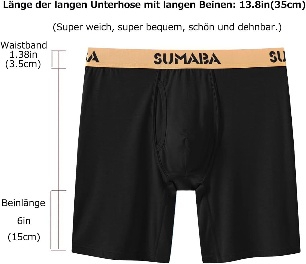 ZUOLAIYIN Bambus Boxershorts für Herren Atmungsaktiv Weicher Beutel Unterwäsche Shorts Sportliche Sp