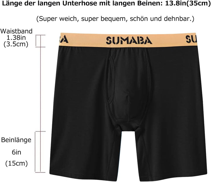 ZUOLAIYIN Bambus Boxershorts für Herren Atmungsaktiv Weicher Beutel Unterwäsche Shorts Sportliche Sp