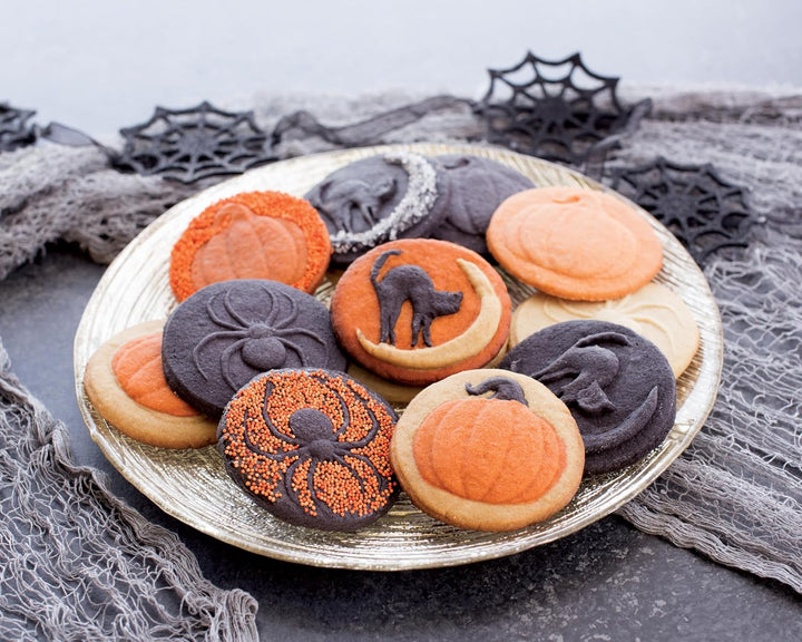 Nordic Ware Halloween Cookie Stamps (3er Set), stabiles Aluguss Keksstempel Set, Cookie Press Set Ma