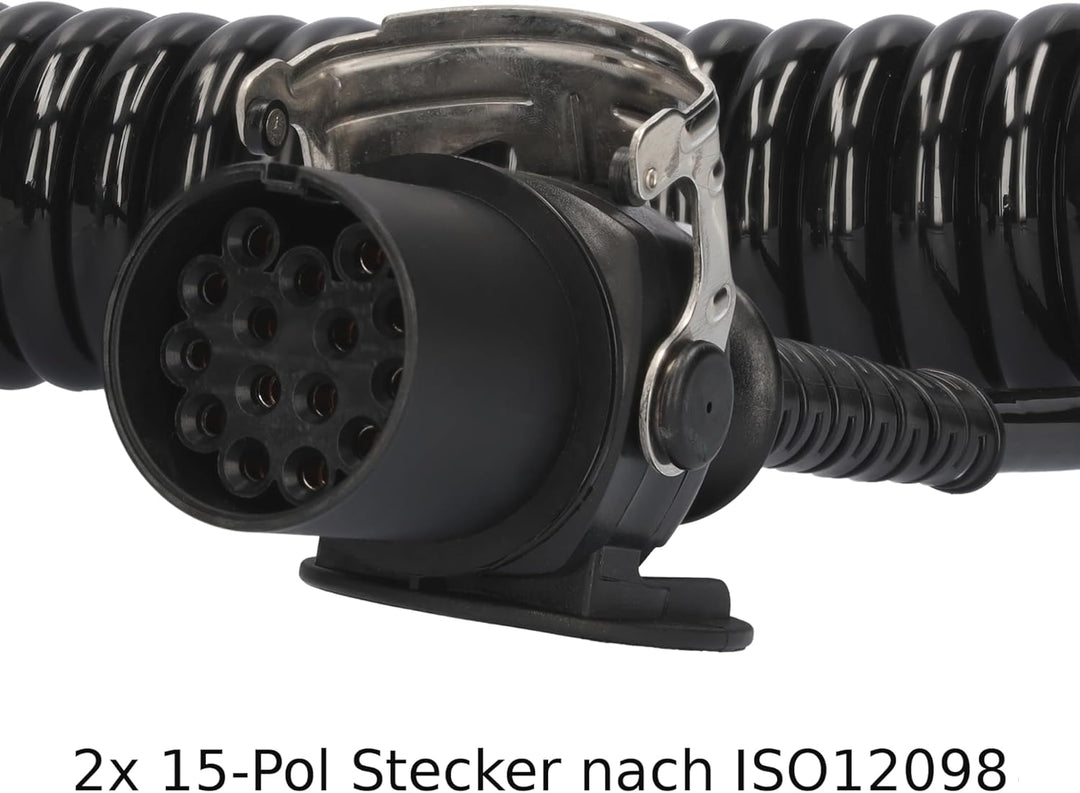 SAMETRUCK Elektrowendel 24V 15 polig 3,8m Spiralkabel LKW Anhänger Auflieger Kabel NFZ ADR