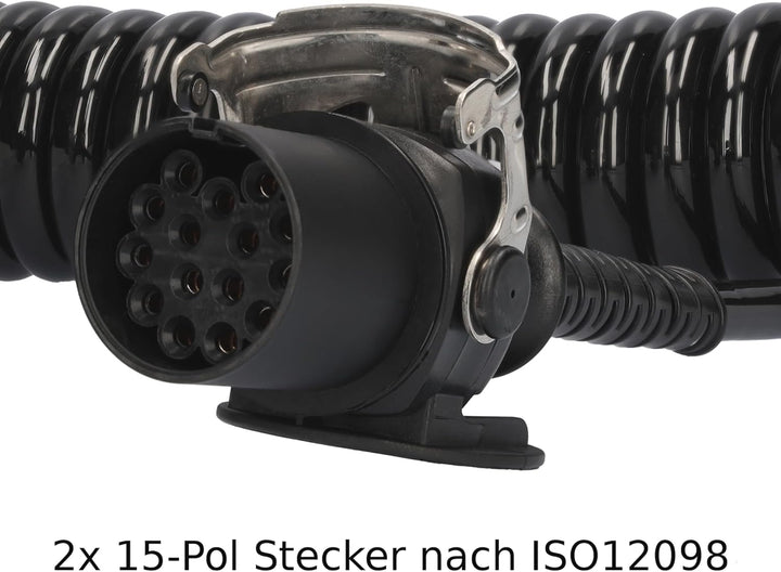 SAMETRUCK Elektrowendel 24V 15 polig 3,8m Spiralkabel LKW Anhänger Auflieger Kabel NFZ ADR