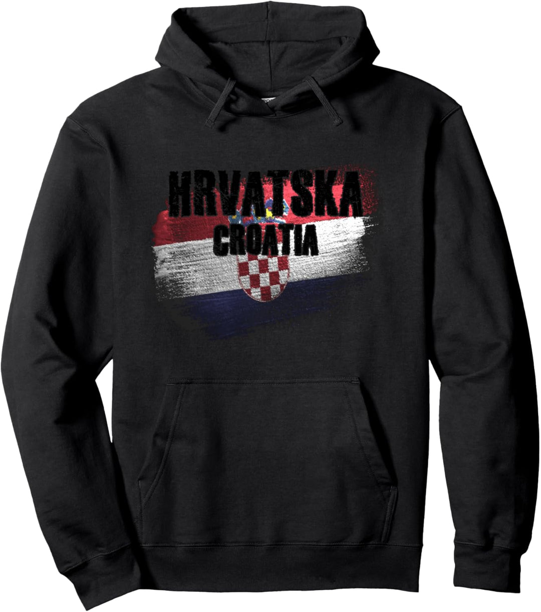 Kroatien, Kroatischer Flagge Grunge Pullover Hoodie