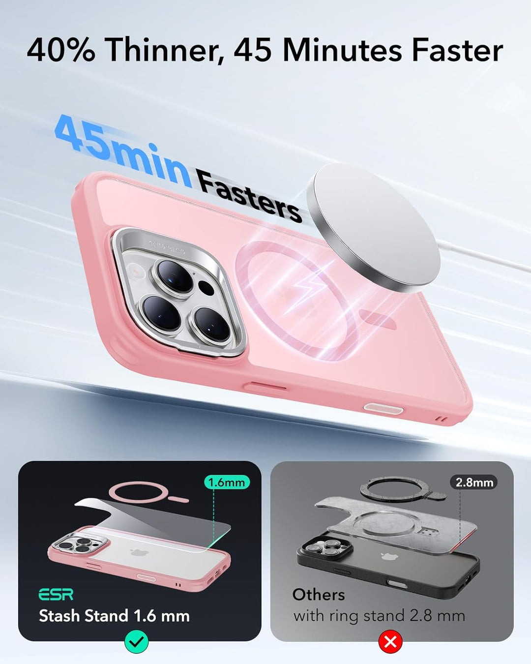 ESR für iPhone 16 Pro Max Hülle, kompatibel mit MagSafe, Militärnorm Schutzhülle, integrierter Verst