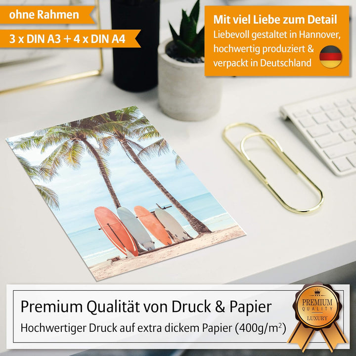 Hyggelig Home Premium Poster Set - 7 passende Bilder im stilvollen Set - Collage Bild Wand Deko - Se