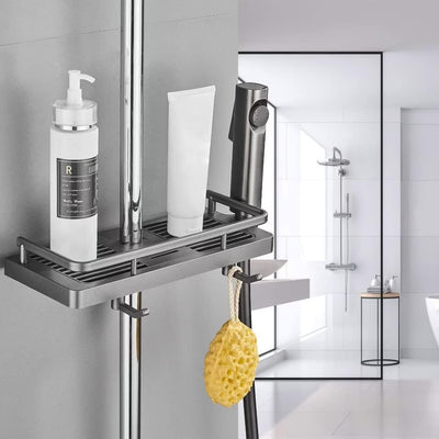 Hoomtaook Duschablage für Duschstange Dusche Caddy ohne Bohren Aufhängen Dusche Regale Zubehör Halte