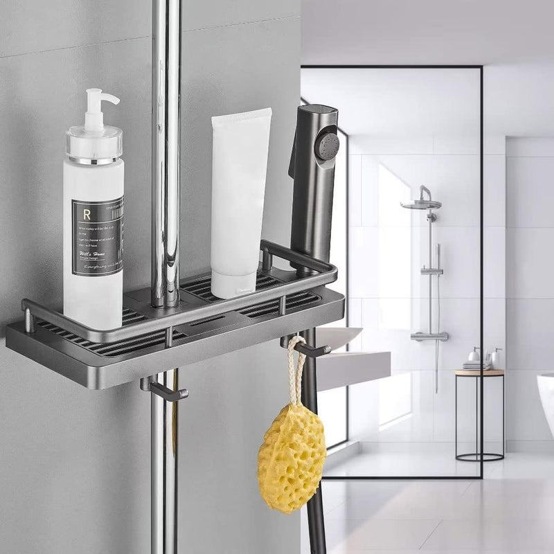 Hoomtaook Duschablage für Duschstange Dusche Caddy ohne Bohren Aufhängen Dusche Regale Zubehör Halte