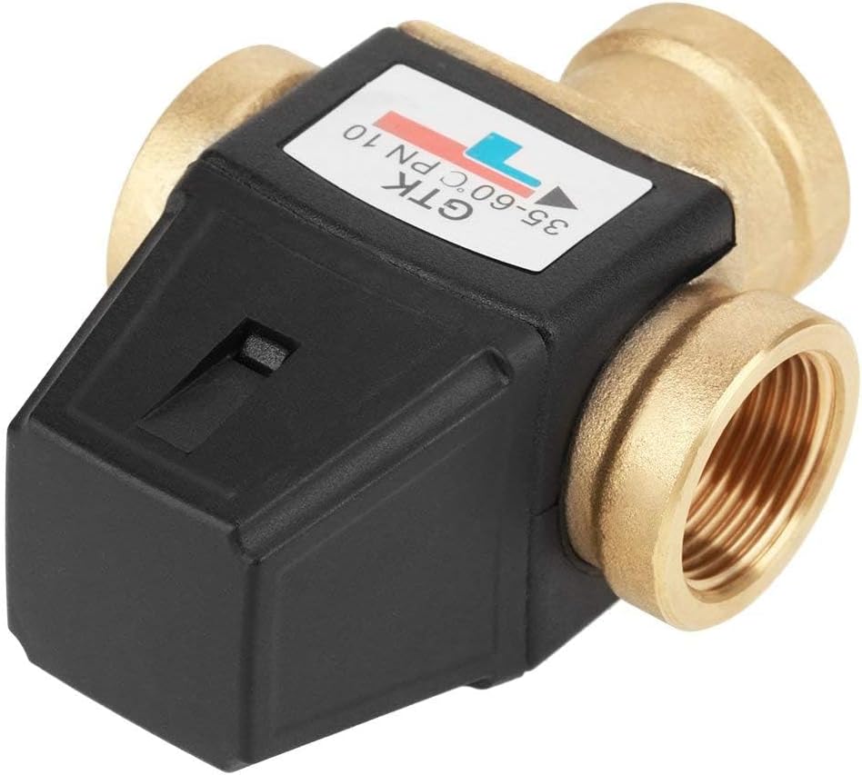 Walfront 3-Wege-DN20-Innengewinde, Messing, Thermostat, Warm- und Kaltmischventil für Duschsystem, W