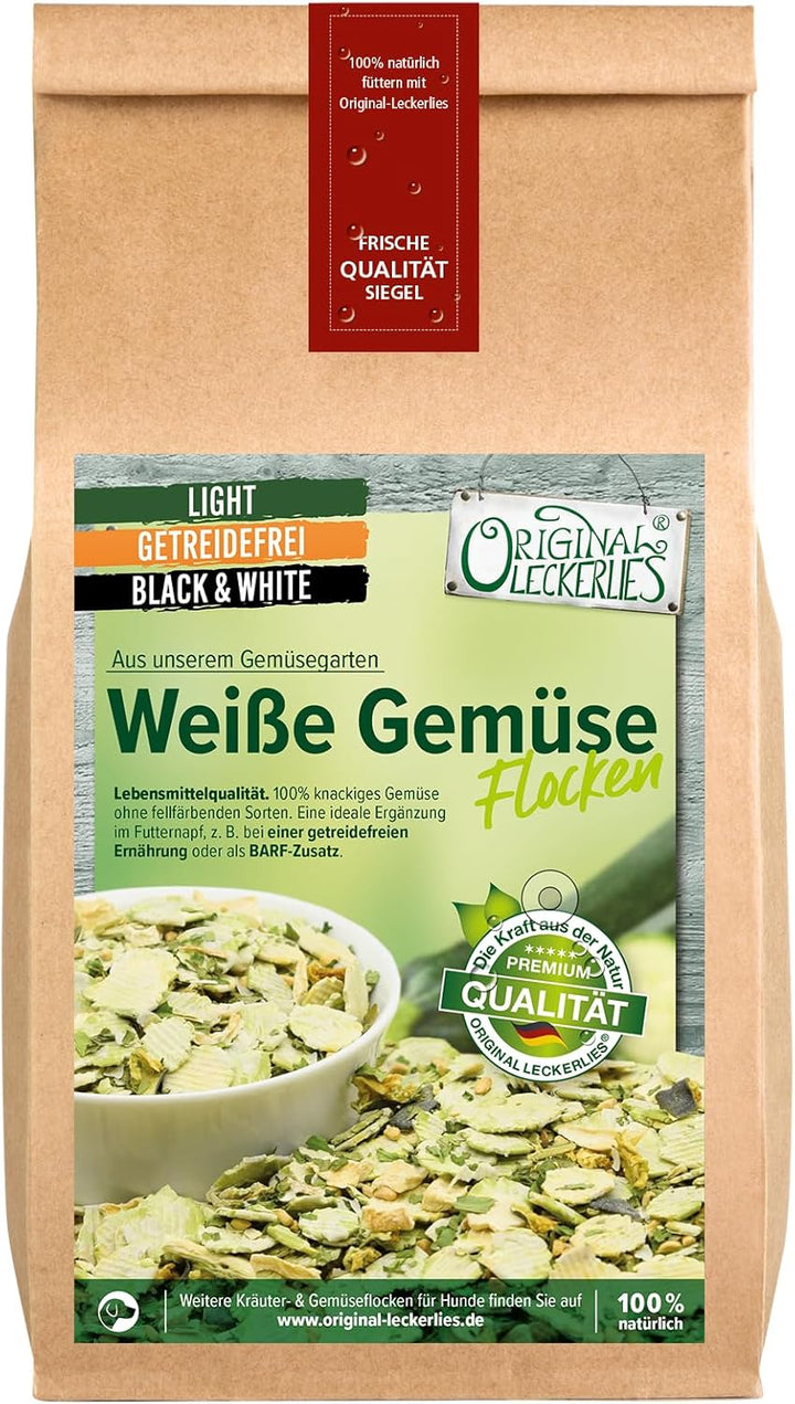Original-Leckerlies: Weisse Hunde Gemüse-Flocken Black&amp;White, 5 kg getreidefreie Gemüseflocken, Hund