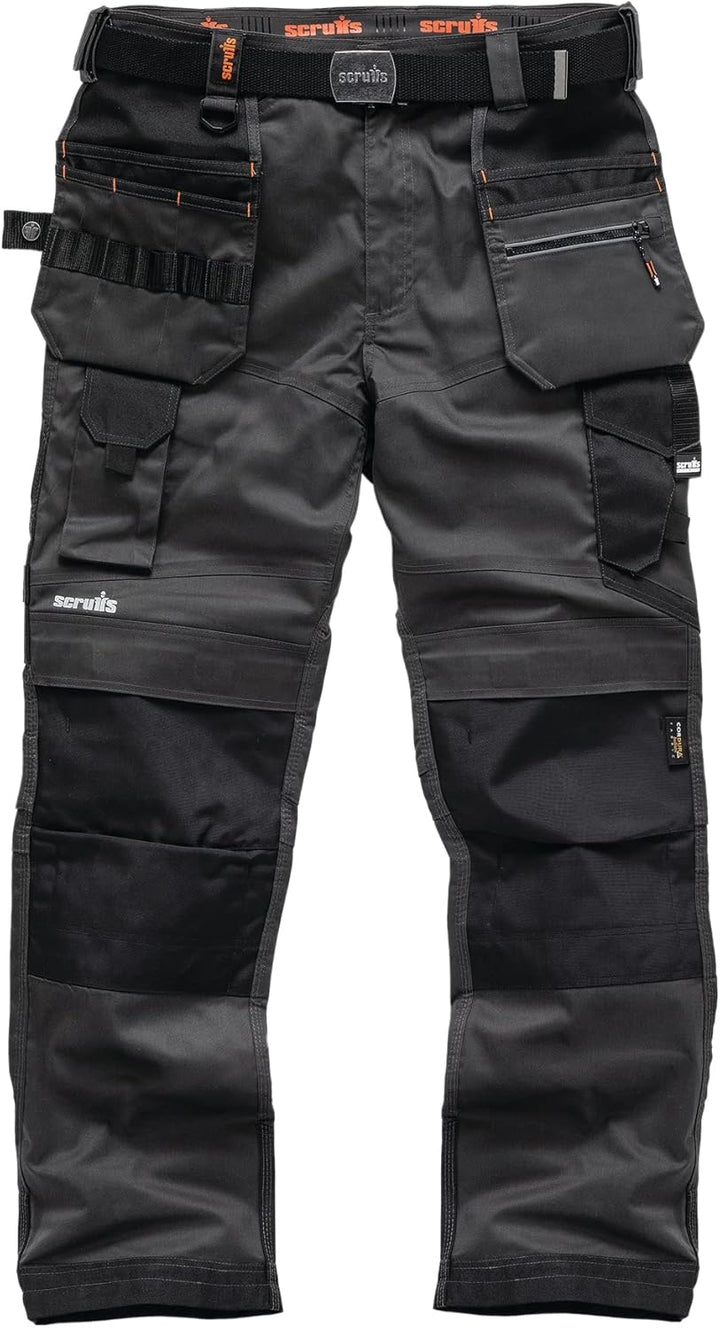 Scruffs Arbeitshose mit Holstertaschen „Pro Flex Plus“ Anthrazit 36W / 32L, Anthrazit 36W / 32L