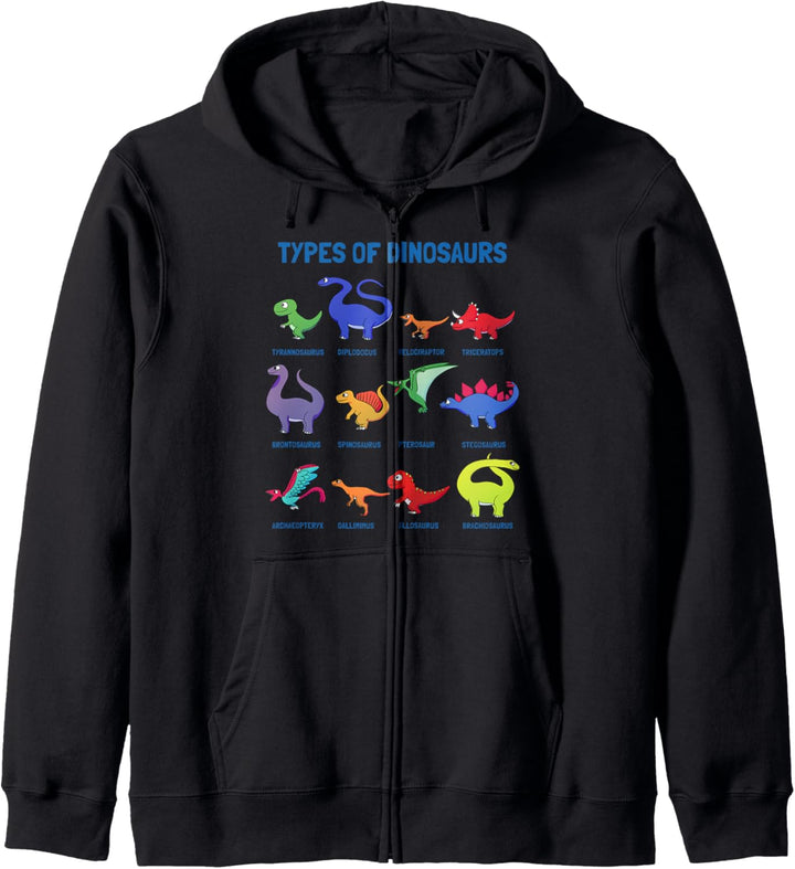 Arten von Dinosauriern für Kinder Dino Identification Tee Kapuzenjacke
