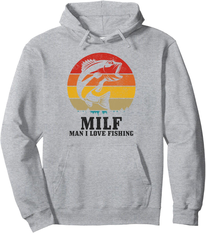 M.I.L.F. Man I Love Fishing Lustiger Vintage-Fischer Pullover Hoodie