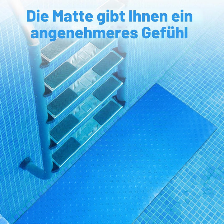 LALAGO Schwimmbadleitermatte, 40x90 cm, Gross Schwimmleitermatte, Poolleitermatte mit Rutschfester T