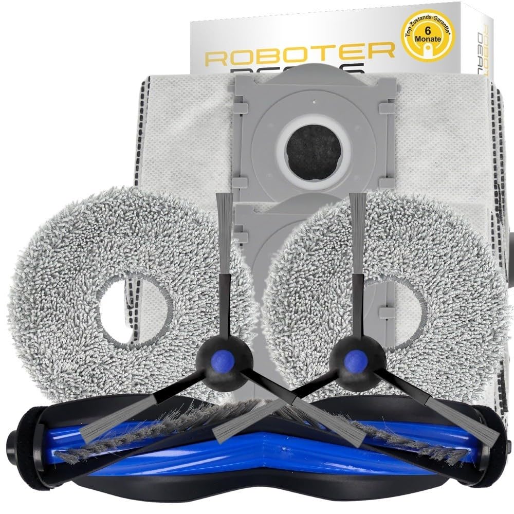 Roboter Deals - Zubehör Set, Ersatzteile für Ecovacs Deebot Mini (2X Seitenbürste, 2X Pad, 1x Hauptb