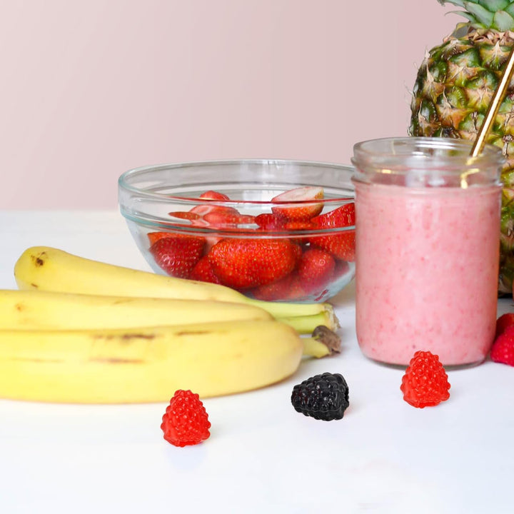 IMIKEYA 40 Stück Künstliche Himbeeren Deko Obst Lebensecht Plastik Himbeeren Rot Schwarz Realistisch