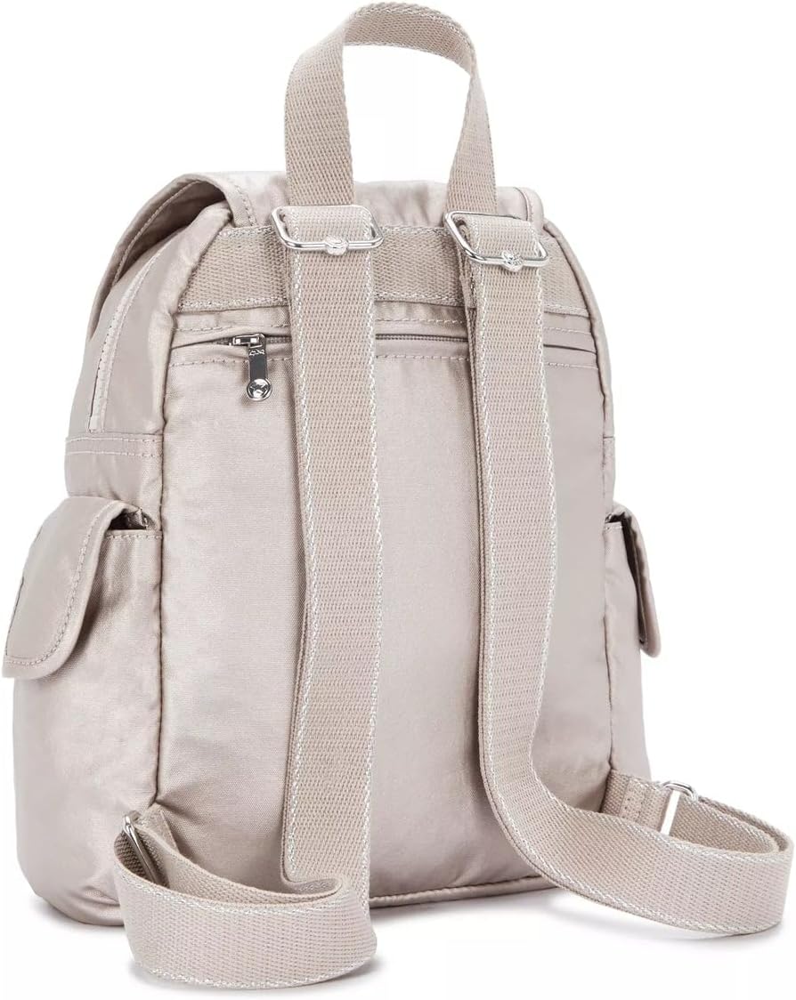 Kipling Damen City Pack Mini Rucksack, Silber (Metallic Glow), 27x29x14 Centimeters (B x H T) EU Ein