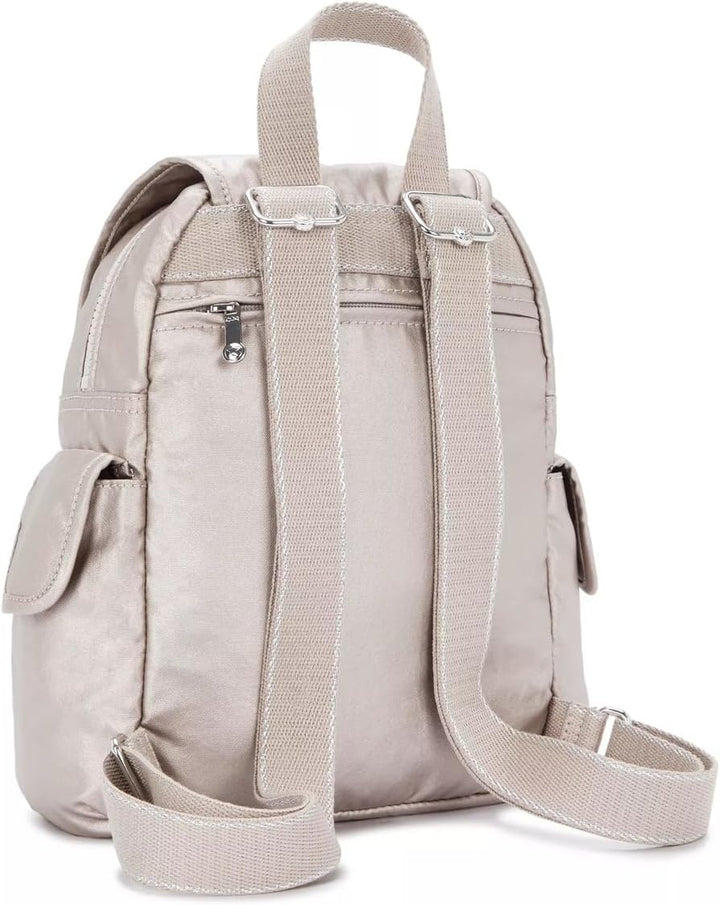 Kipling Damen City Pack Mini Rucksack, Silber (Metallic Glow), 27x29x14 Centimeters (B x H T) EU Ein