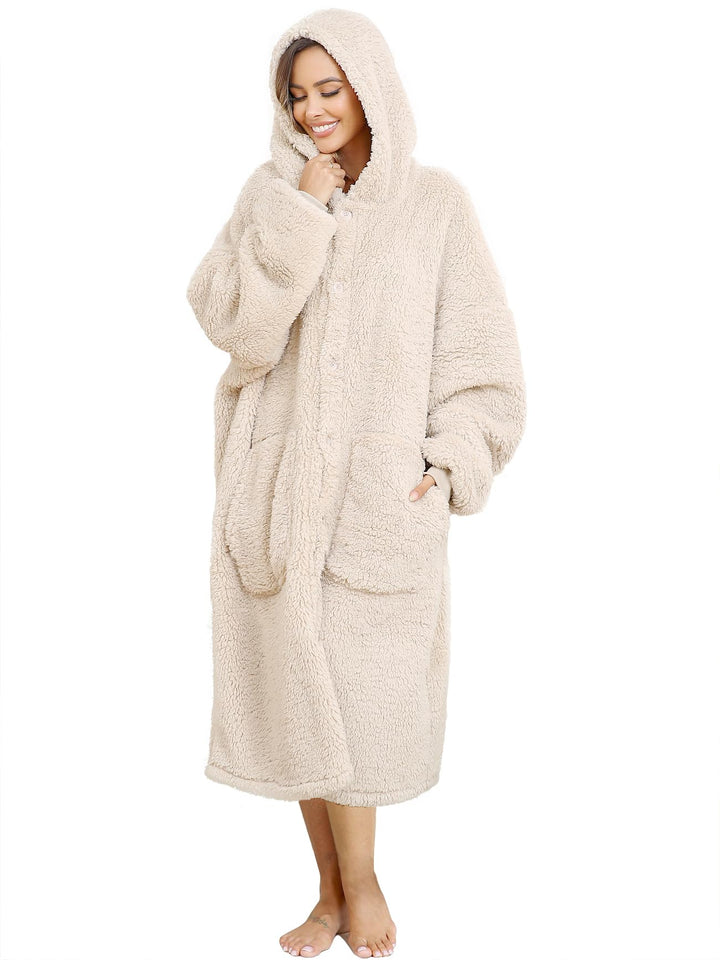 ililmmoe Plüsch Hoodie Decke für Frauen und Männer,Super warme und gemütliche grosse tragbare Decke