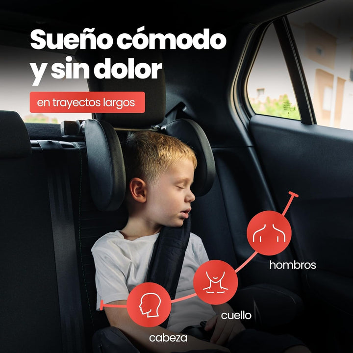 Kopfstütze für Auto, Kind + Gurtschutz, Auto-Kopfstütze, inklusive Autogurt, Kinder-Kopfstütze, Kopf