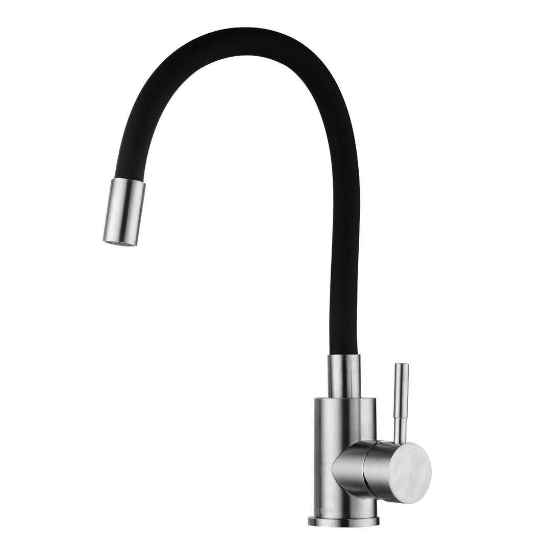 Spültischarmatur Küche Schwarz mit flexiblem Auslauf Wasserhahn Spültisch Mischbatterie Armatur Spül