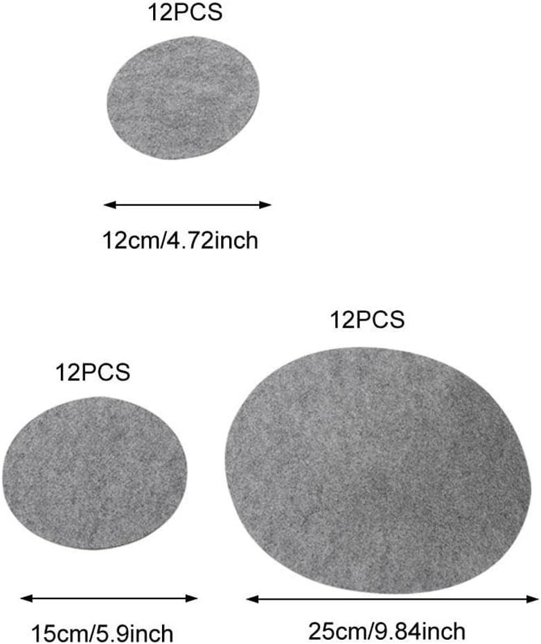 48 Stück Filzplatten-Trennwände, Set mit 3 Grössen, Pads, Kochgeschirr, Backgeschirr, Topf, stapelba