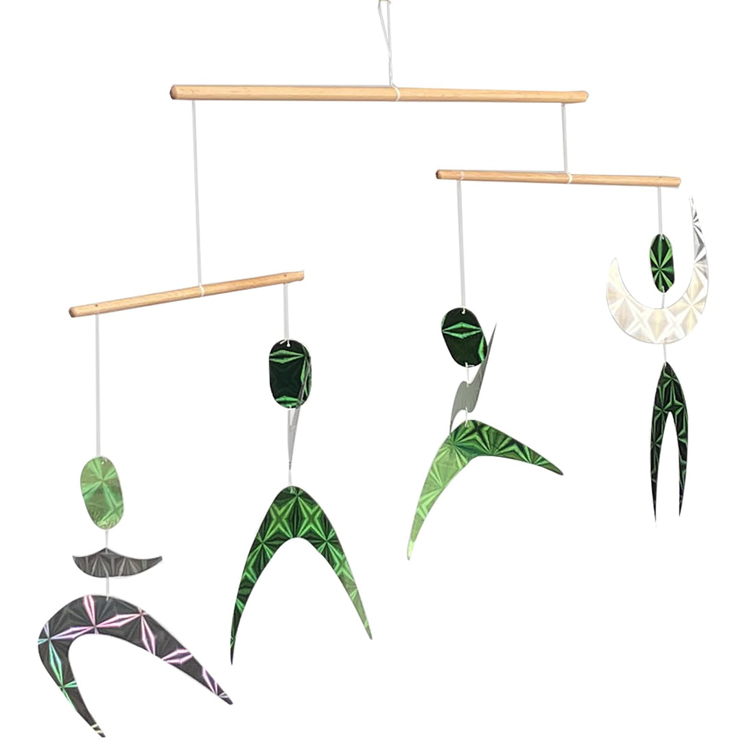 Purgano Grüne Tänzer Mobile, Montessori-Mobile, Babyspielzeug, Wickelspielzeug, Visuelle Verfolgung,