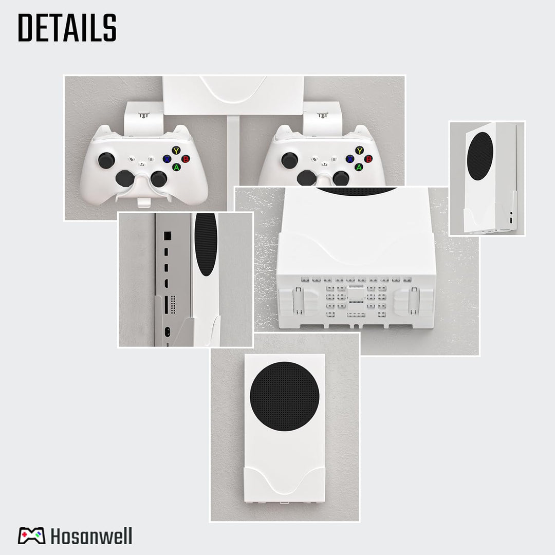 Hosanwell Xbox Series S Wandhalterungs, Halterungs Wand für Xbox Series S Konsole und Controller und