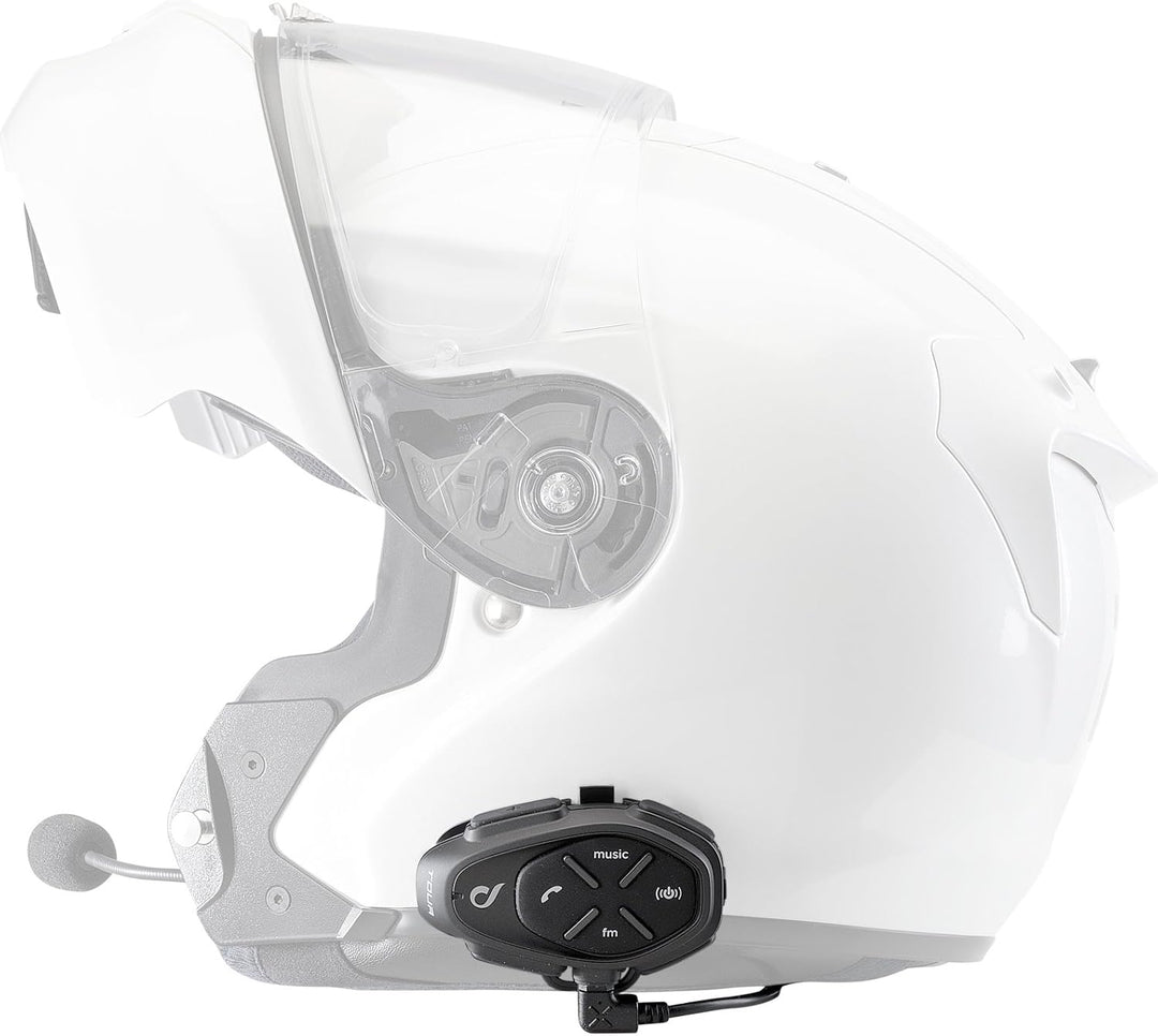 INTERPHONE Tour - Einzelpack - Bluetooth-Kommunikationssystem für Motorräder - Bis zu 4 Reiters, 1,5