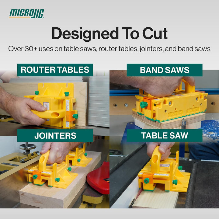 GRR-RIPPER+ by Microjig Inklusive SafeRip-Kit Voll verstellbarer 3D-Druckblock für Tischsägen, Fräst