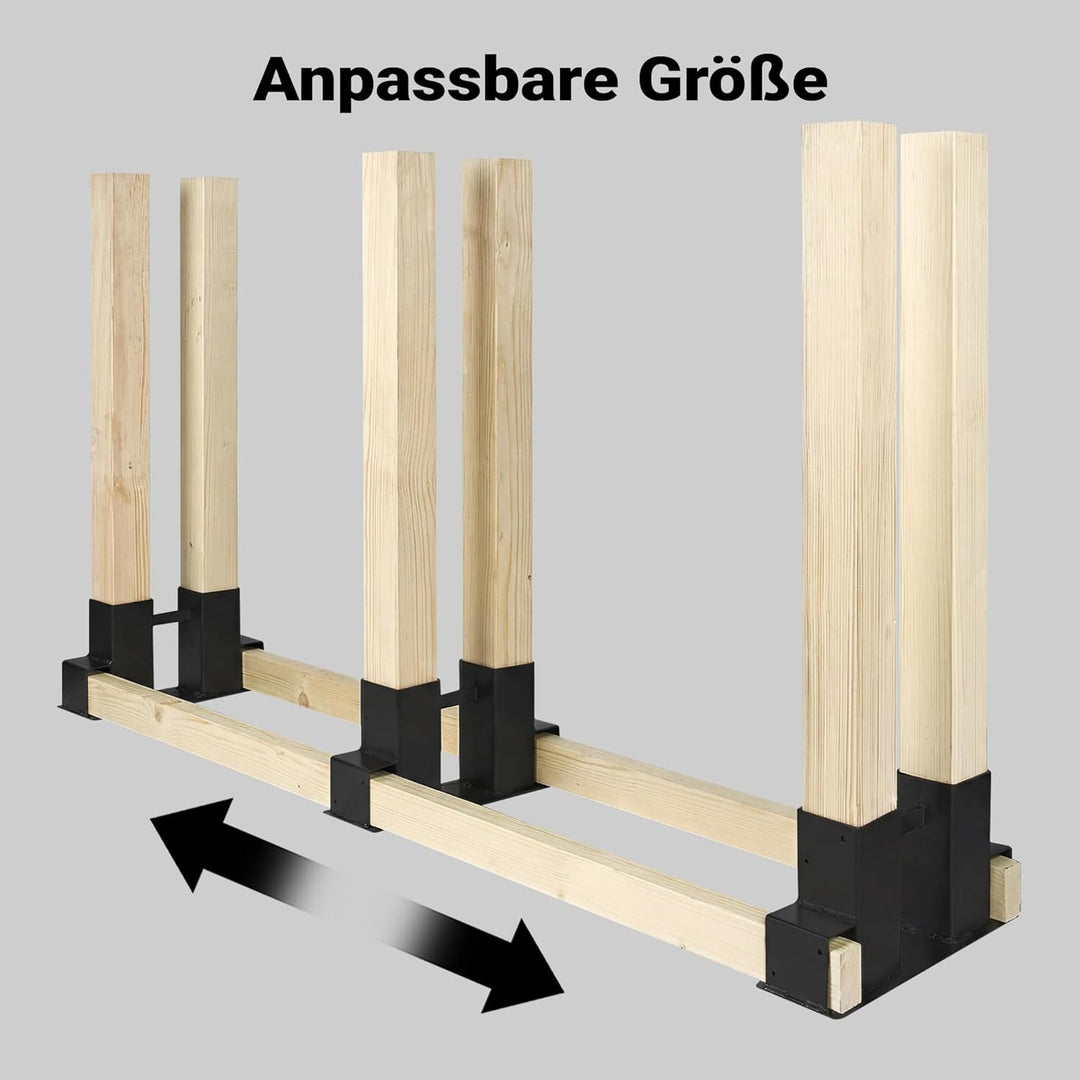Wiltec Holzstapelhilfe für Kaminholz im 2er Set, Brennholz Stapelhilfe Gestell für Holz