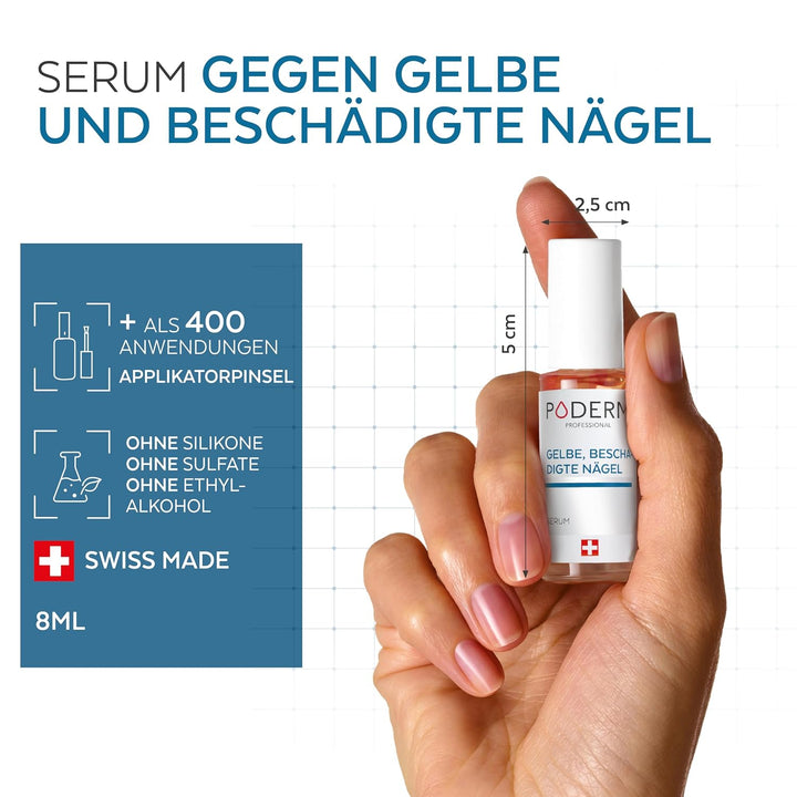PODERM - Pflegeserum für verfärbte und beanspruchte Nägel - Verbessert das Erscheinungsbild der Näge