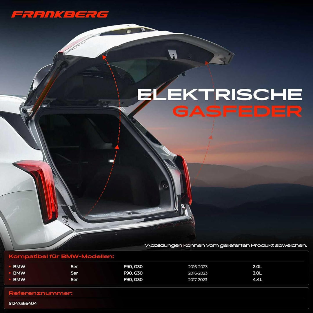 Frankberg 1x Elektrische Gasfeder Gasdruckfeder Heckklappe Rechts Kompatibel mit 5er G30 520 M550 20