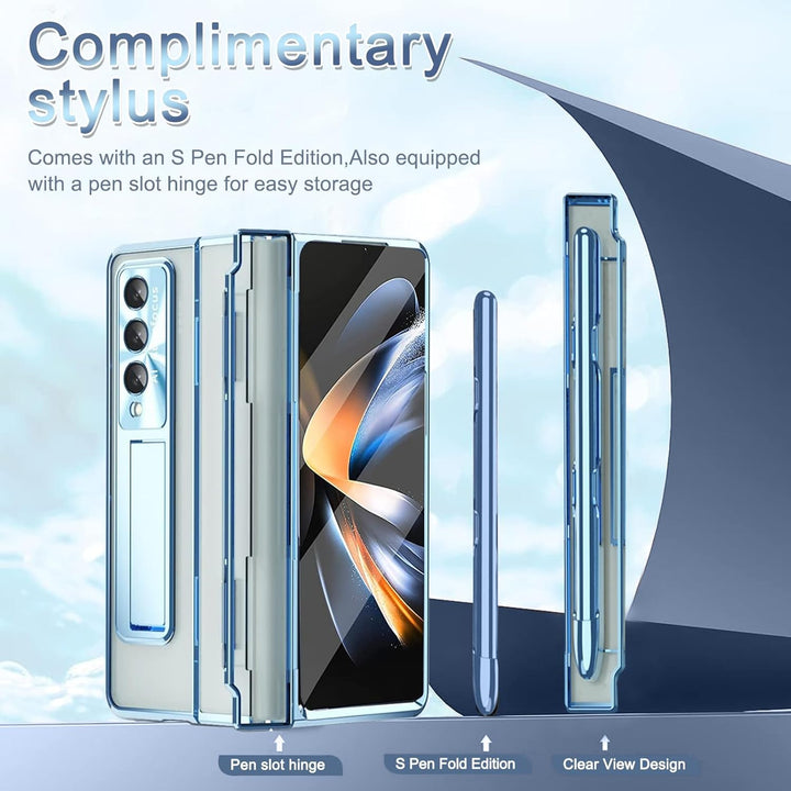 NINKI Kompatibel Samsung Galaxy Z Fold 6 Case mit S Stift Halter S Pen, Scharnier Displayschutz Hüll