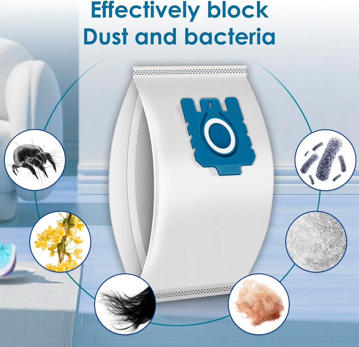 (24 Stück) Staubsaugerbeutel und Airclean-Filter kompatibel mit Miele GN Staubsauger, C1, C2, C3, S2