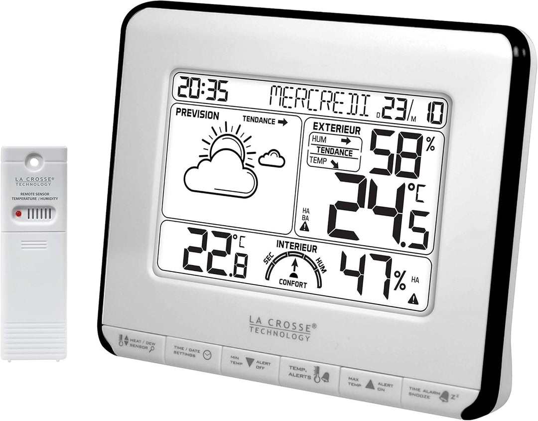 La Crosse Technology WS6818 Wetterstation mit Komfort-Anzeige, Weiss/silberfarben weiss / silberfarb
