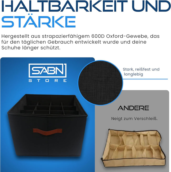 Organizer für Schuhe, inklusive 4 Schuhtaschen, Schuhaufbewahrung für Schrank, Schuhboxen, Schuhboxe