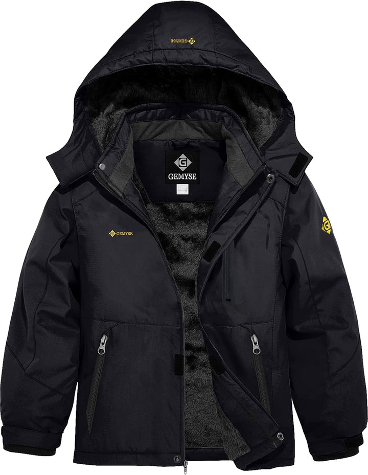 GEMYSE Jungen Skijacke Wasserdichte Winterjacke Warm Gefütterte Kinder Winddichte Schneejacke mit Ka