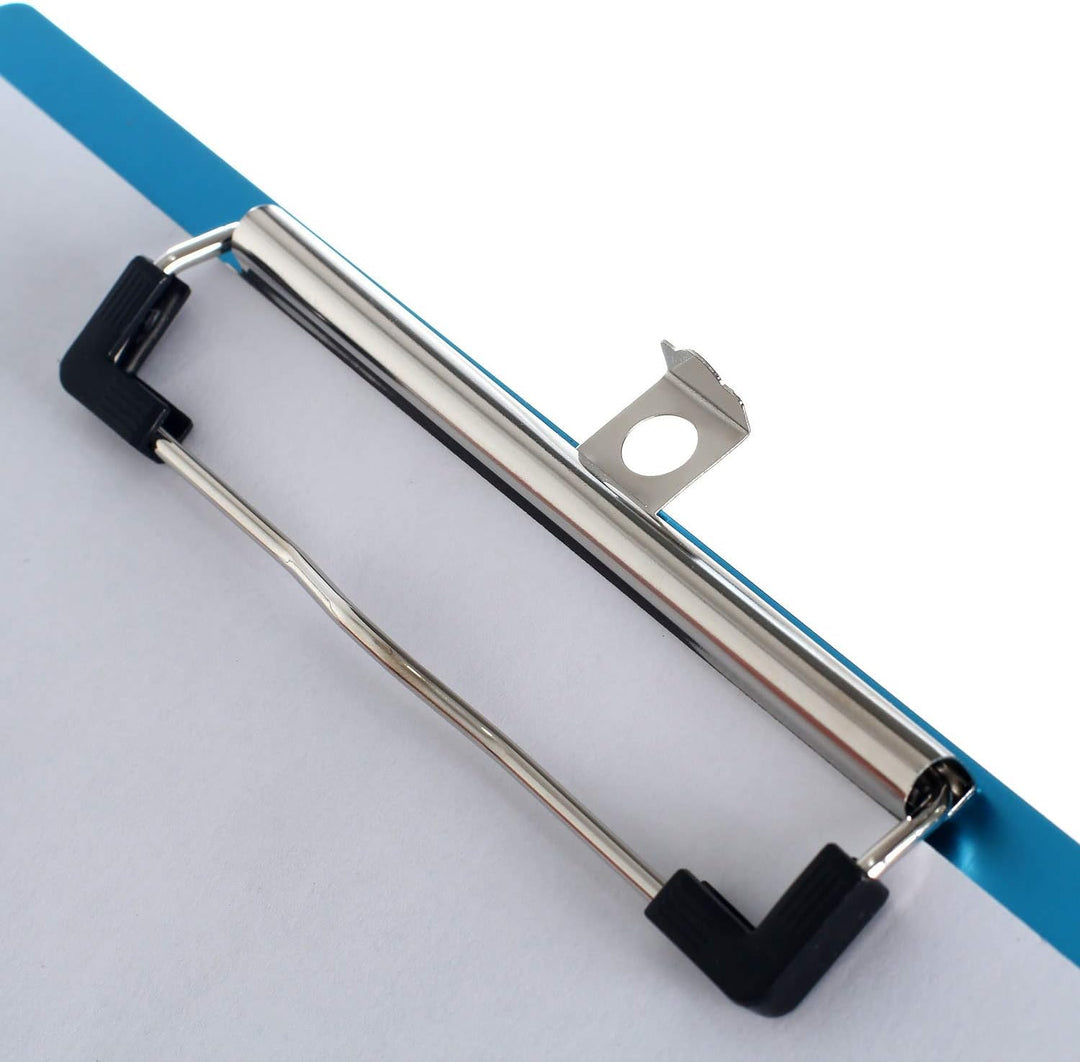 6er Alu Klemmbrett A4 mit gummierter Metalklemme, Schreibbrett DIN A4 mit Aufhängeose, Pad Halter Cl