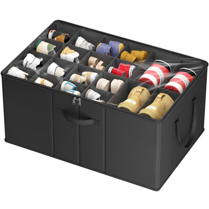 Lifewit Grosser Schuhorganizer für den Kleiderschrank, Faltbarer Schuhkarton mit durchsichtigem Deck