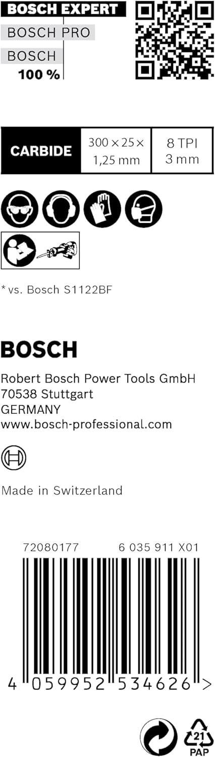 Bosch Professional 10x Expert ‘Thick Tough Metal’ S 1255 CHC Säbelsägeblatt (für Zäher Stahl, Gussei