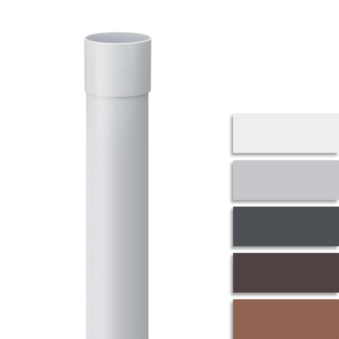 INEFA Fallrohr Kunststoff 200cm DN100 / 100mm, Weiss, Dachrinnenzubehör, einfache Steckmontage, Made