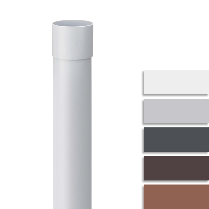 INEFA Fallrohr Kunststoff 200cm DN100 / 100mm, Weiss, Dachrinnenzubehör, einfache Steckmontage, Made