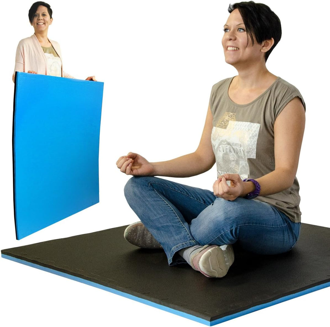 EYEPOWER 25mm Dicke Bodenschutz-Matte 90x90cm Trainingsmatte Puzzlematte erweiterbare Fitnessmatte i