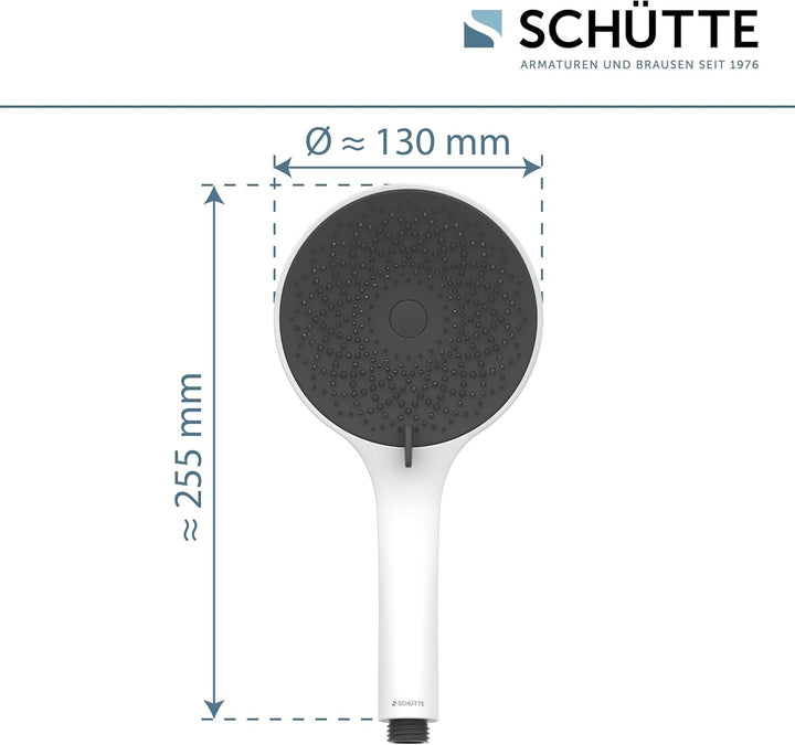 SCHÜTTE Handbrause CAPRI mit Samtstrahl-Technologie | Duschkopf mit über 300 Düsen und 3 einstellbar