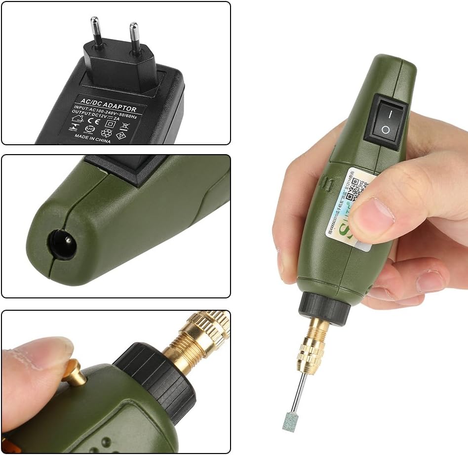 Elektrisches Schnitzwerkzeug, Mini Bohrmaschine mit Ersatzpoliersets, tragbares Schleifgravur Kit fü